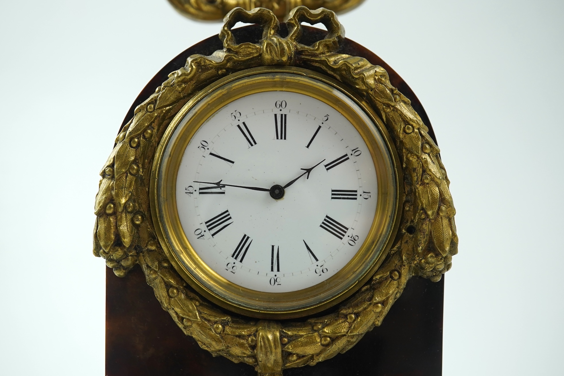 A 19th century French tortoiseshell mantel timepiece